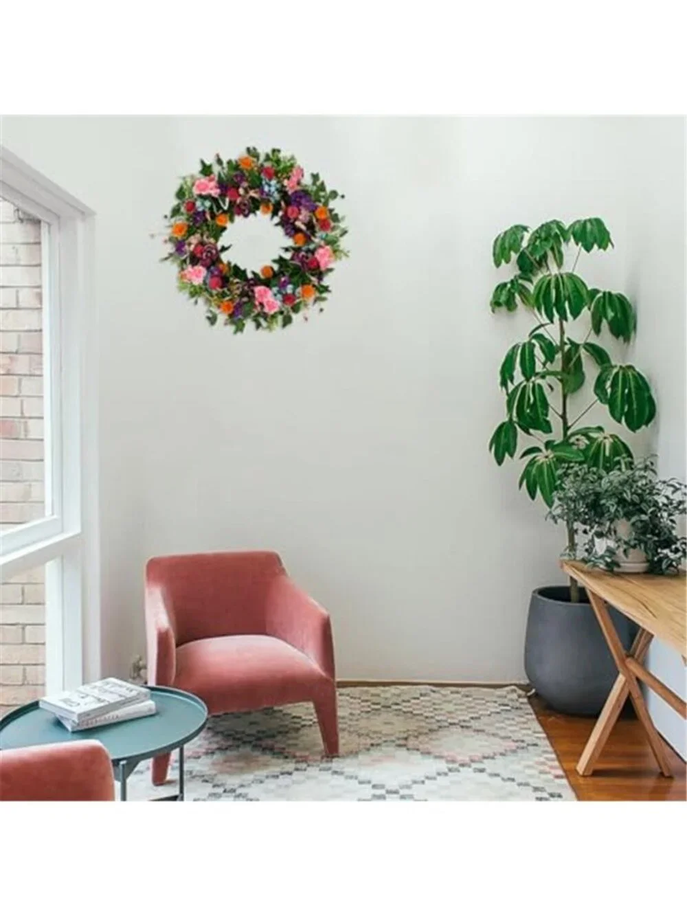 Spring Summer Wreaths for Front Door Pansy Wreath with Pink Cherry Blossoms